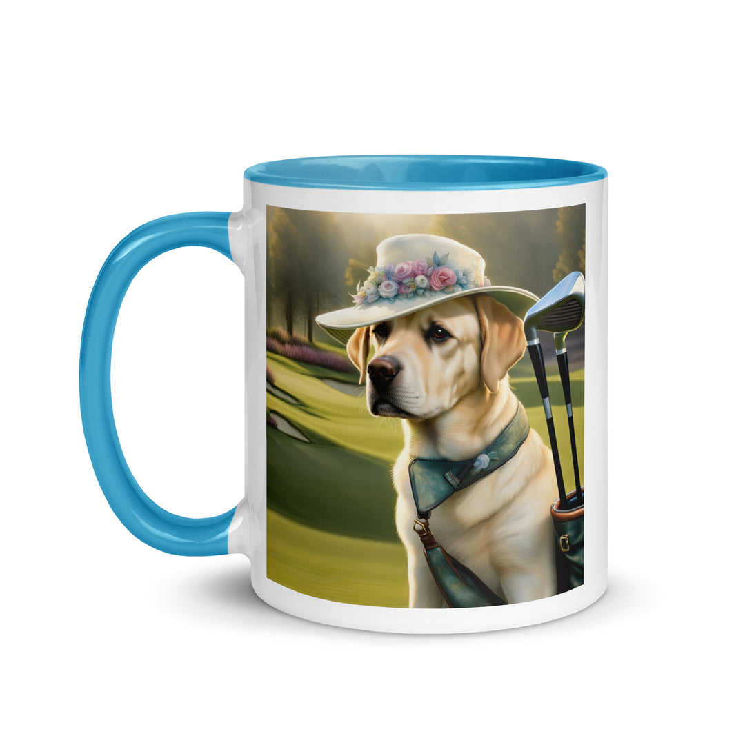 Mug with Color Inside-Labrador Retriever Golfer V4