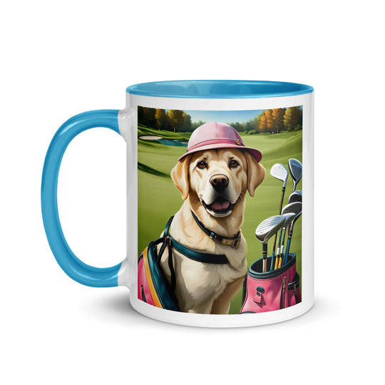 Mug with Color Inside-Labrador Retriever Golfer V10