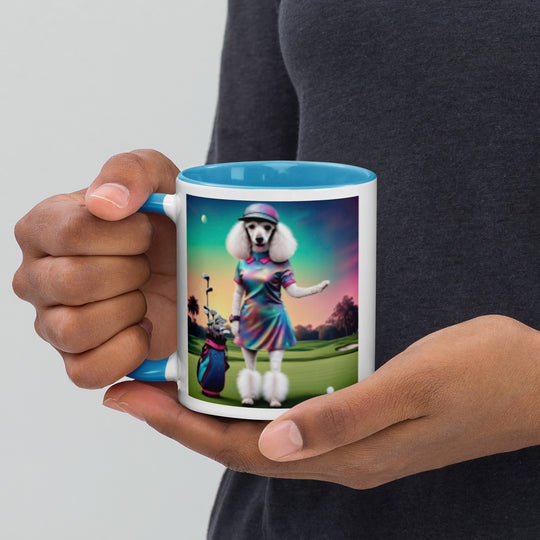 Poodle Golfer- Mug with Color Inside