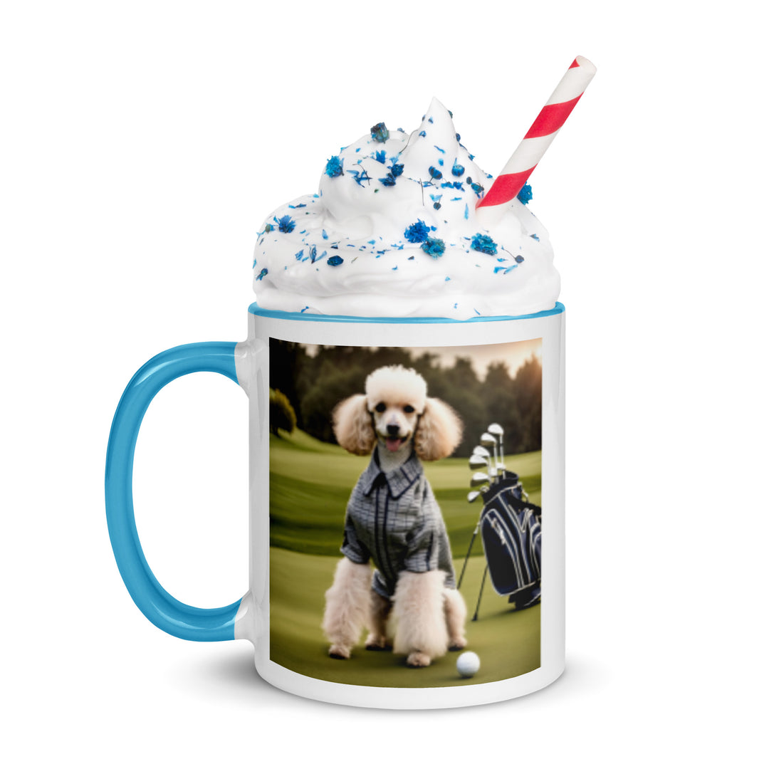Poodle Golfer- Mug with Color Inside v2