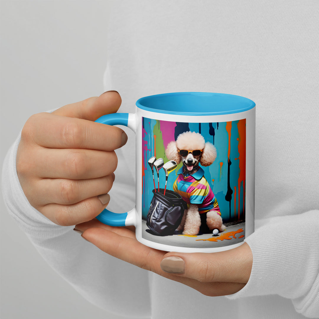 Poodle Golfer- Mug with Color Inside v3