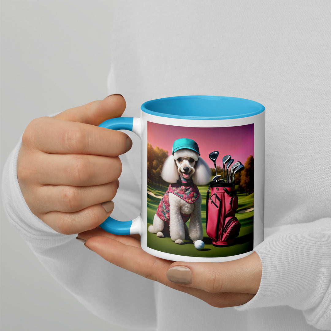 Poodle Golfer- Mug with Color Inside v5