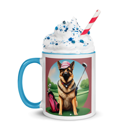 German Shepherd Golfer- Mug with Color Inside V4