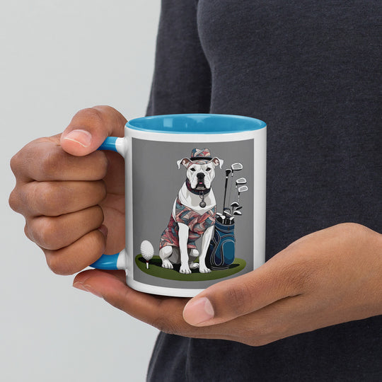 American Bulldog Golfer- Mug with Color Inside v3