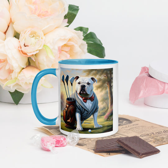 Bulldog Golfer- Mug with Color Inside