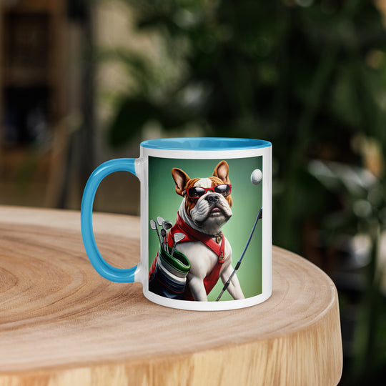 Bulldog Golfer- Mug with Color Inside V3