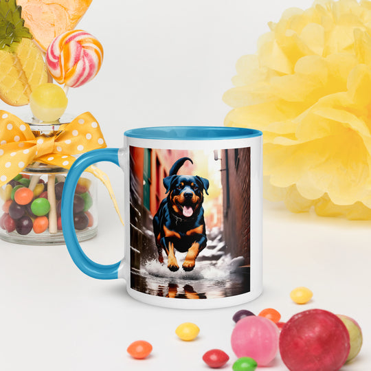 Rottweiler- Mug with Color Inside v4