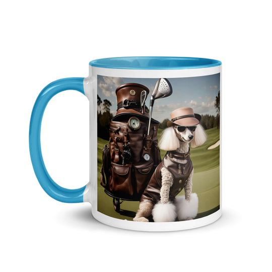 Poodle Golfer- Mug with Color Inside v6