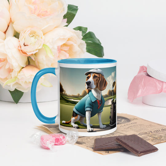 Beagle Golfer- Mug with Color Inside v2