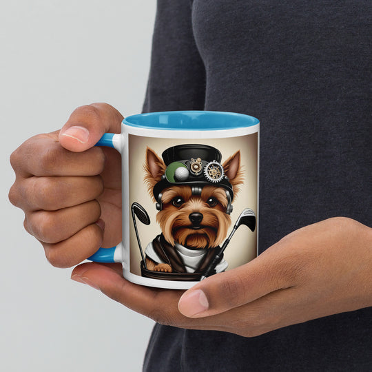 Yorkshire Terrier Golfer- Mug with Color Inside v3