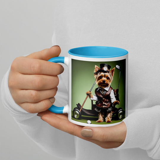 Yorkshire Terrier Golfer- Mug with Color Inside v4