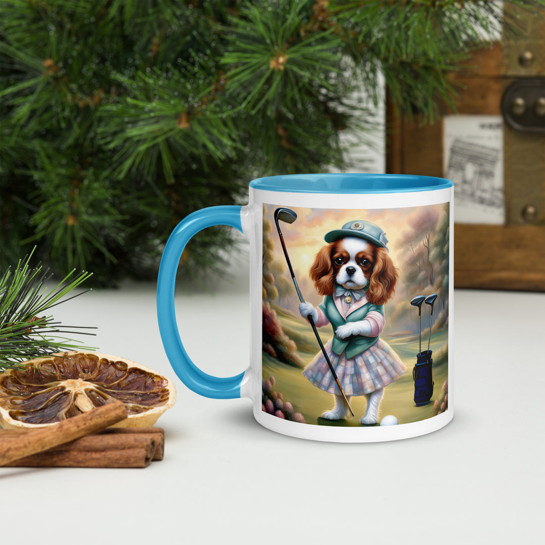 Cavalier King Charles Spaniel Golfer- Mug with Color Inside