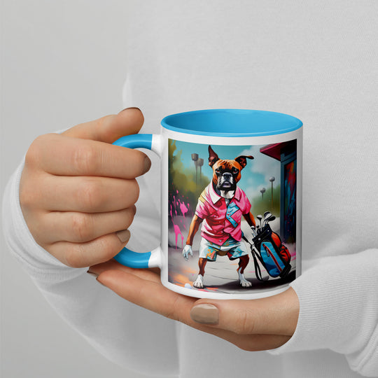 Boxer Golfer- Mug with Color Inside v2