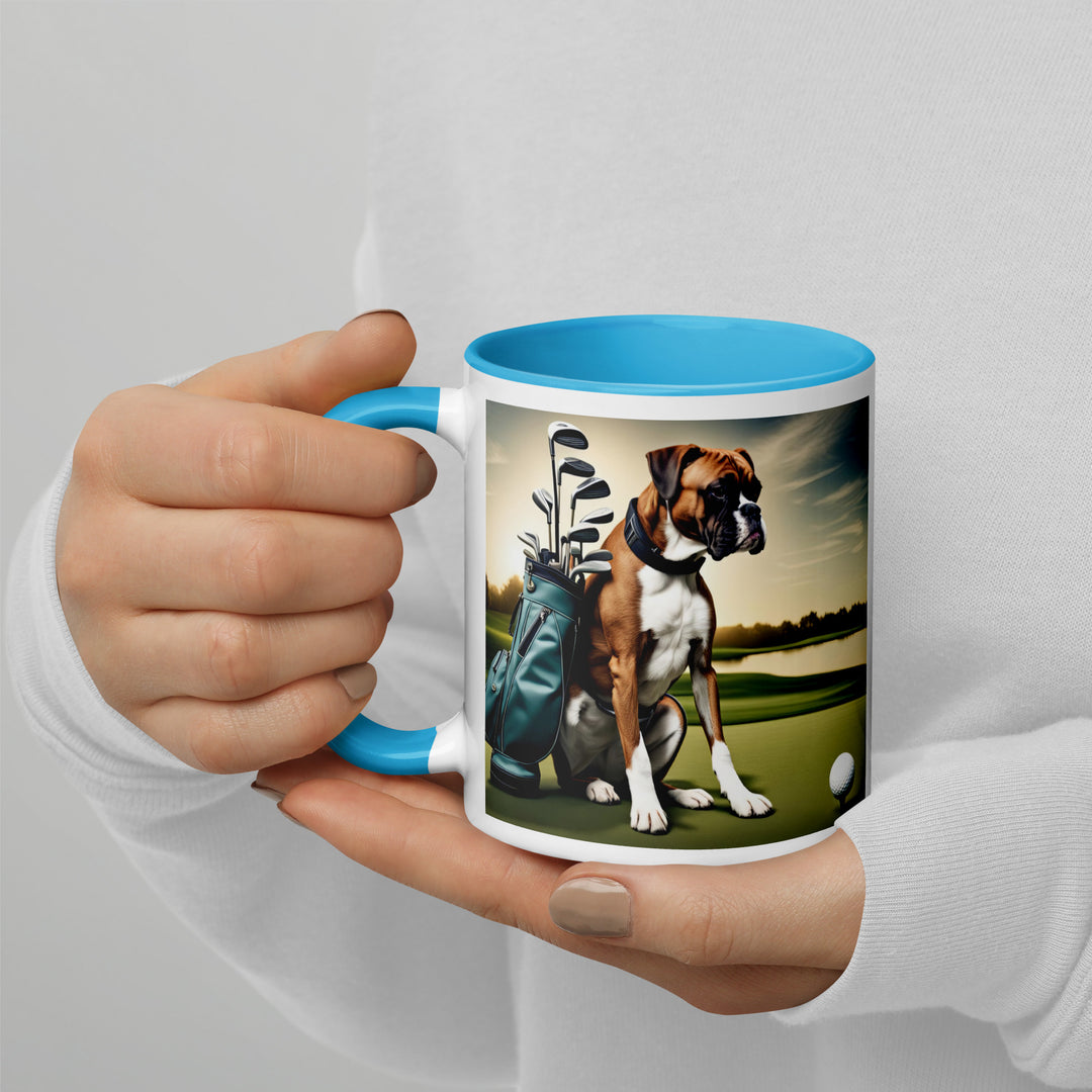 Boxer Golfer- Mug with Color Inside v3