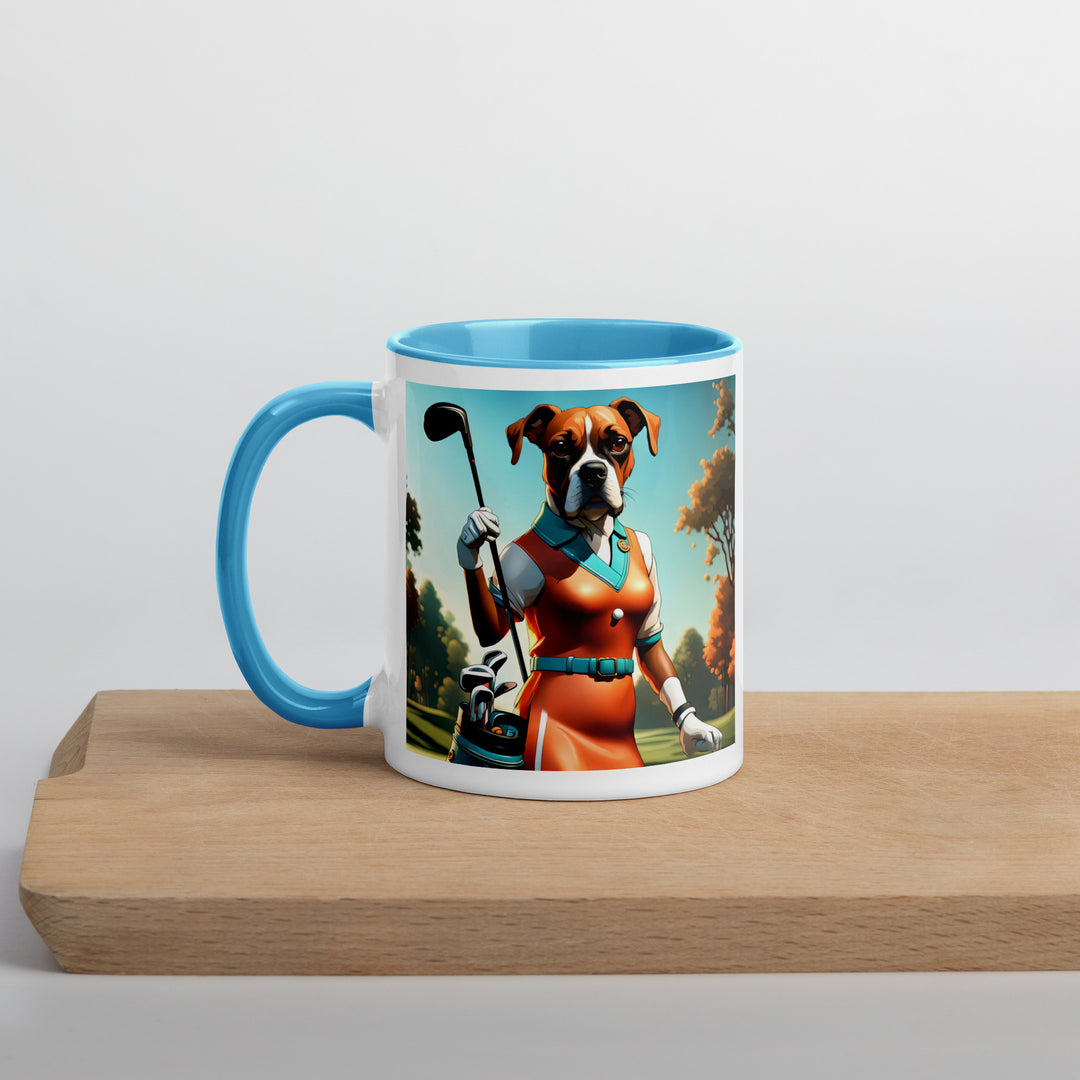 Boxer Golfer- Mug with Color Inside v4