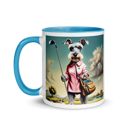 Miniature Schnauzer Golfer- Mug with Color Inside