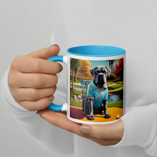 Cane Corso Golfer- Mug with Color Inside v4