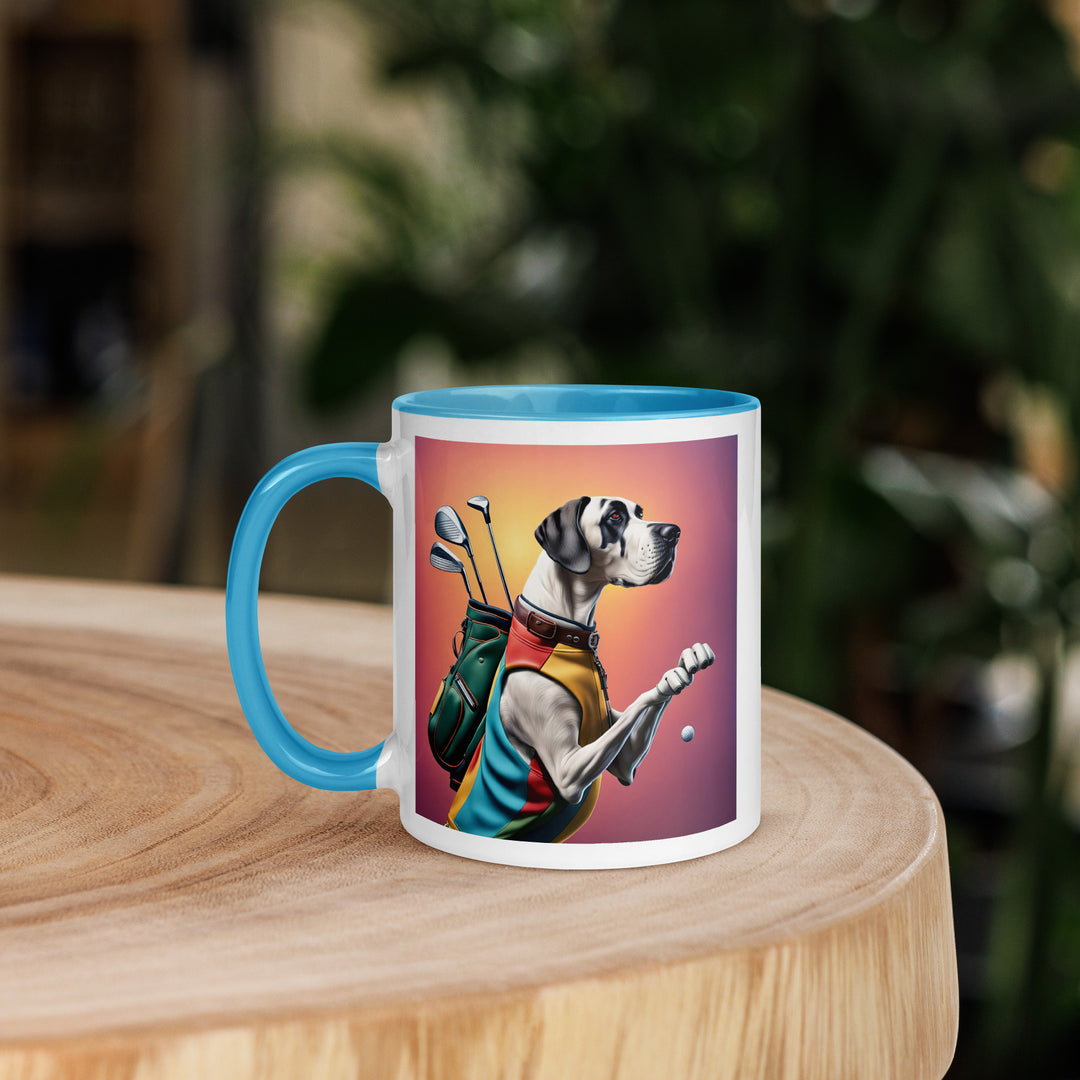 Great Dane Golfer- Mug with Color Inside