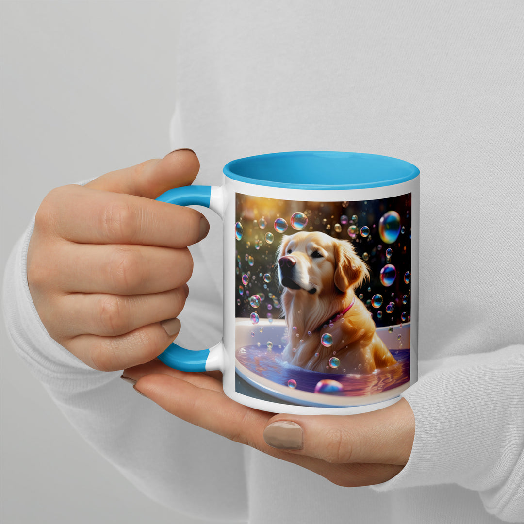 Golden Retriever Romantic- Mug with Color Inside v2