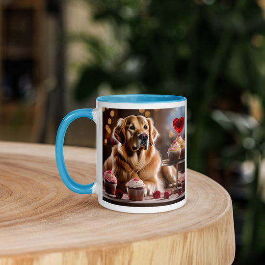 Golden Retriever Romantic- Mug with Color Inside v3