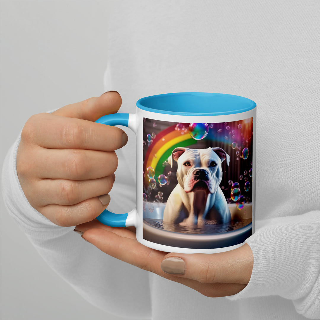 American Bulldog Romantic- Mug with Color Inside v3