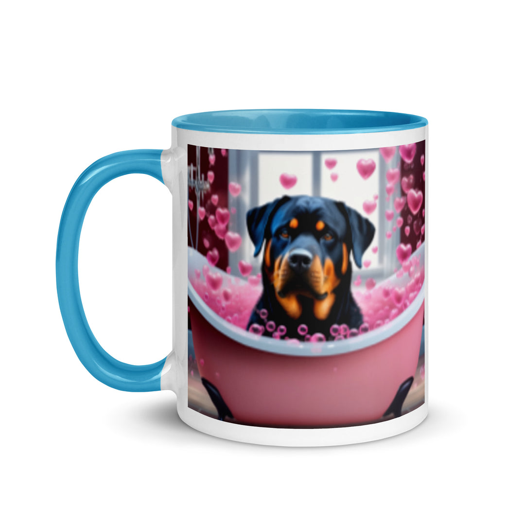 Rottweiler Romantic- Mug with Color Inside v2