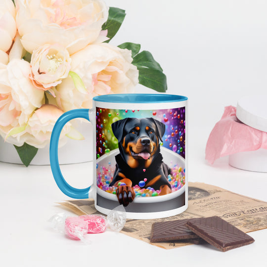 Rottweiler Romantic- Mug with Color Inside v3