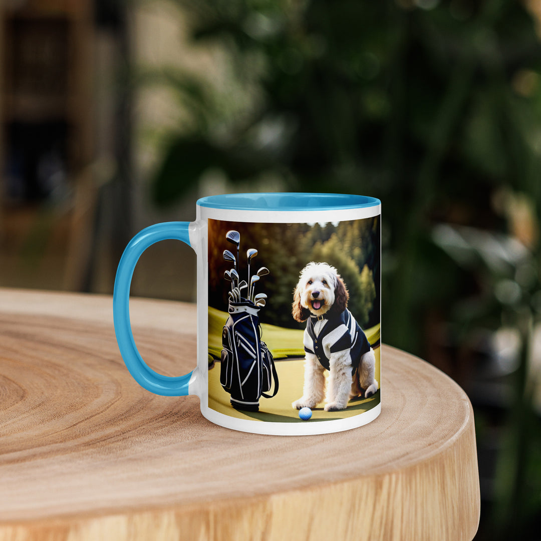 Bernedoodle Golfer- Mug with Color Inside