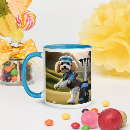 Cavapoo Golfer- Mug with Color Inside v2