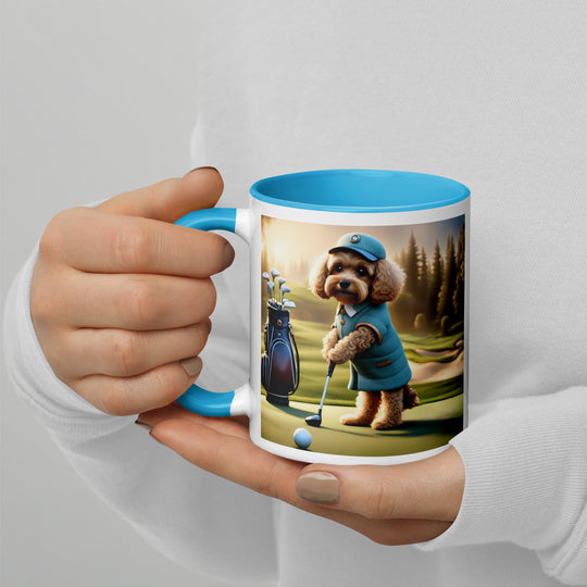 Cavapoo Golfer- Mug with Color Inside v5