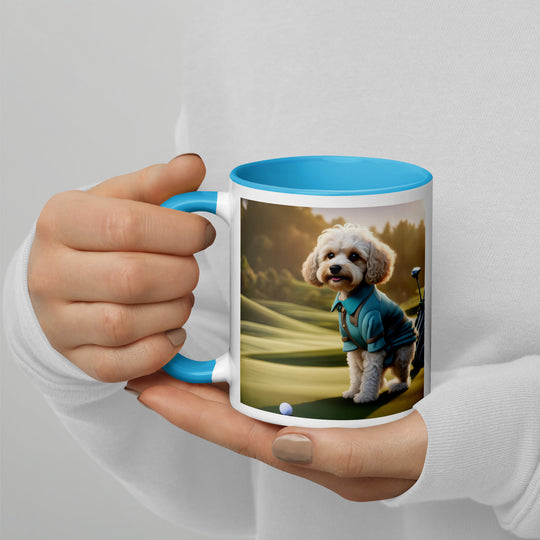 Cavapoo Golfer- Mug with Color Inside v4