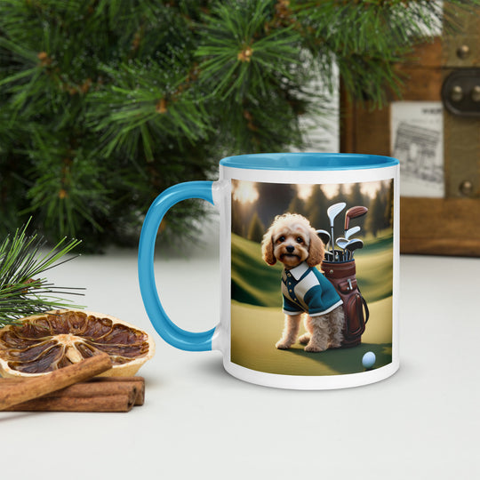 Cavapoo Golfer- Mug with Color Inside v8