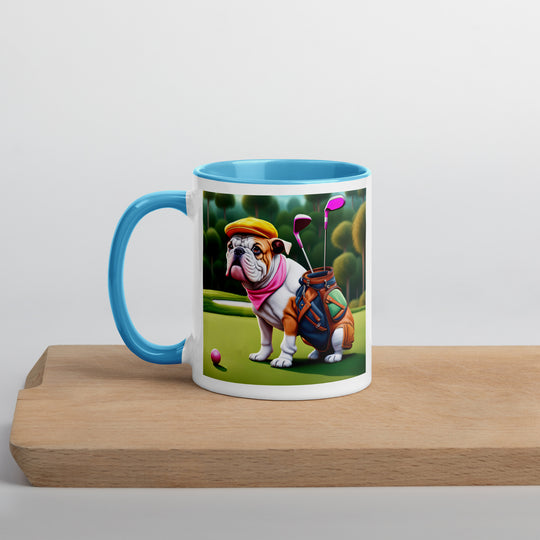 Catahoula Bulldog Golfer- Mug with Color Inside v5