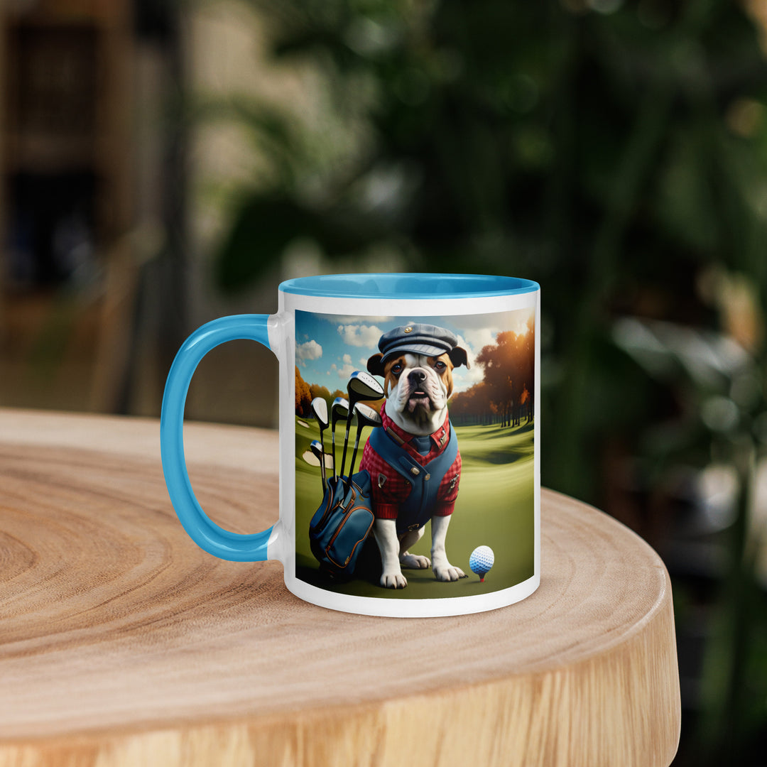 Catahoula Bulldog Golfer- Mug with Color Inside v6