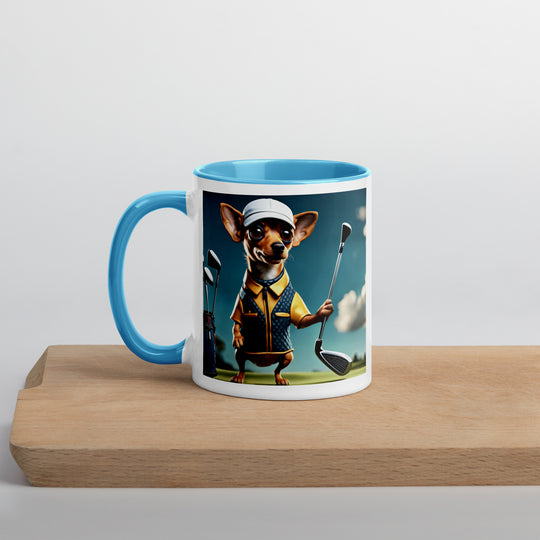 Chiweenie Golfer- Mug with Color Inside v2