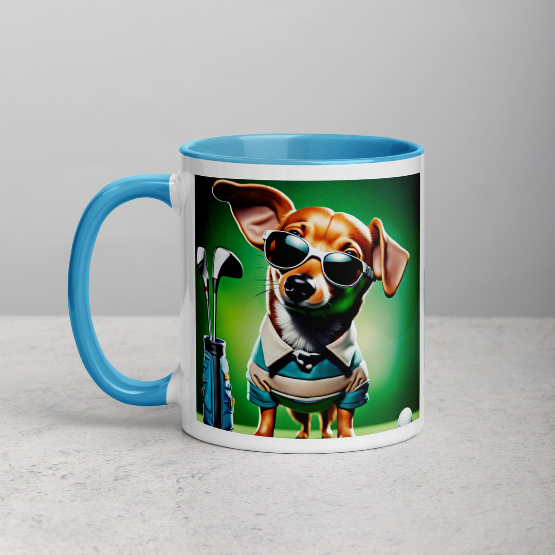 Chiweenie Golfer- Mug with Color Inside v6