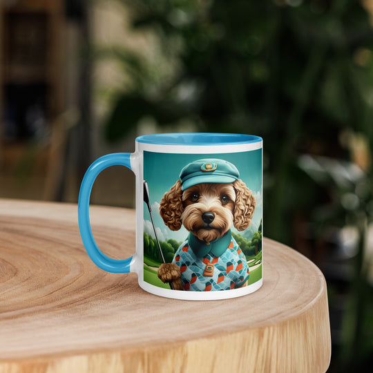 Cockapoo Golfer- Mug with Color Inside v3