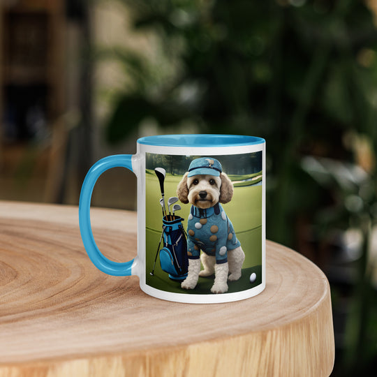 Cockapoo Golfer- Mug with Color Inside v4