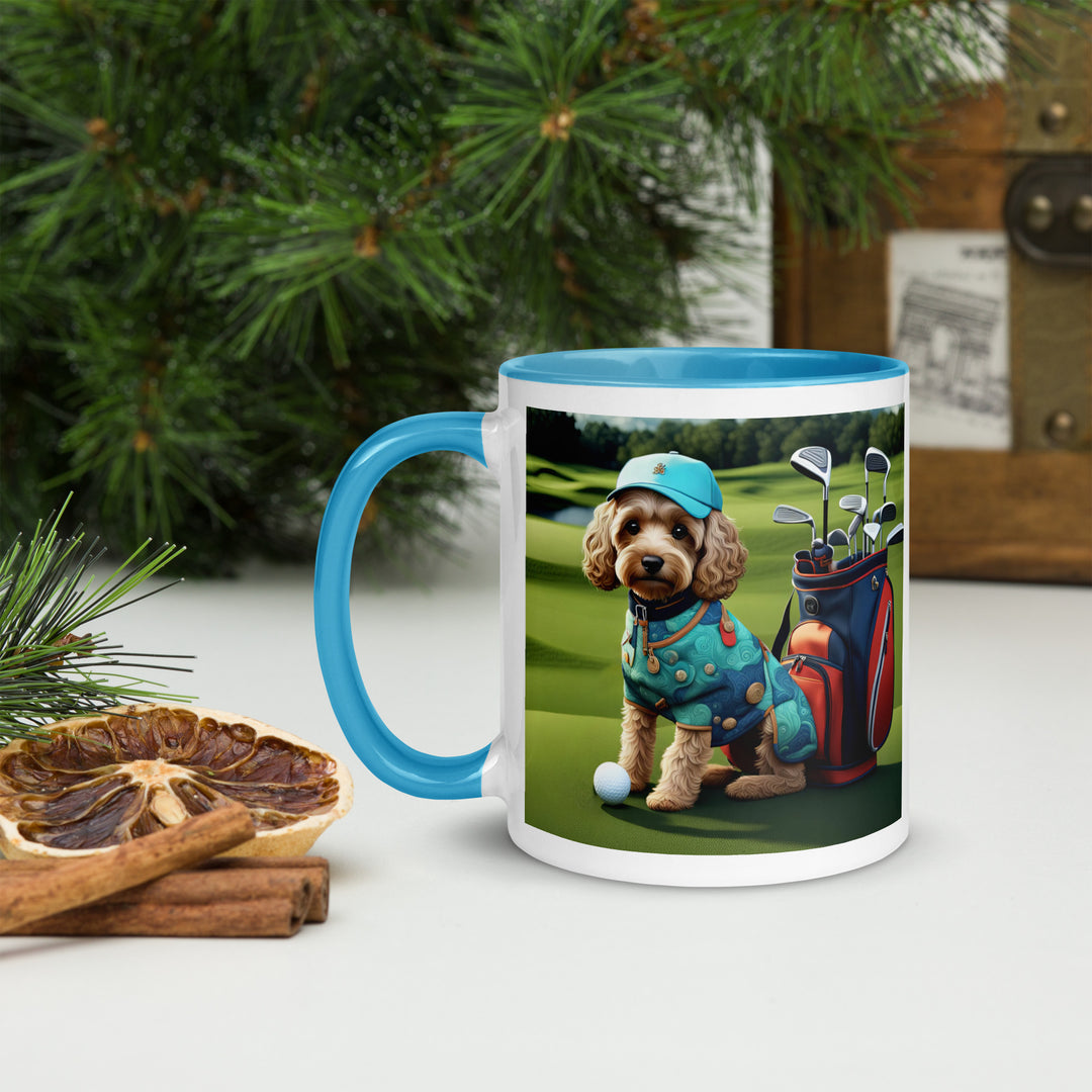 Cockapoo Golfer- Mug with Color Inside v5