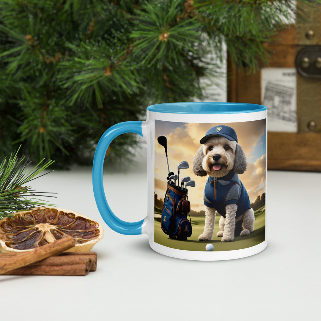 Cockapoo Golfer- Mug with Color Inside v8