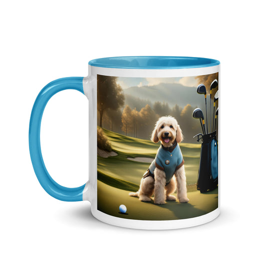 Goldendoodle Golfer- Mug with Color Inside