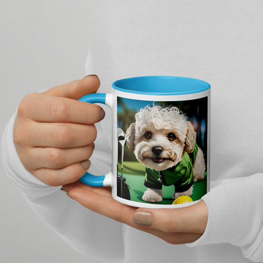 Maltipoo Golfer- Mug with Color Inside v5