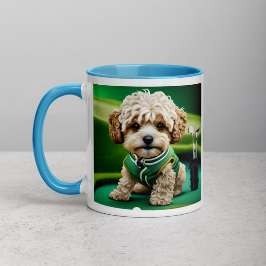 Maltipoo Golfer- Mug with Color Inside v7