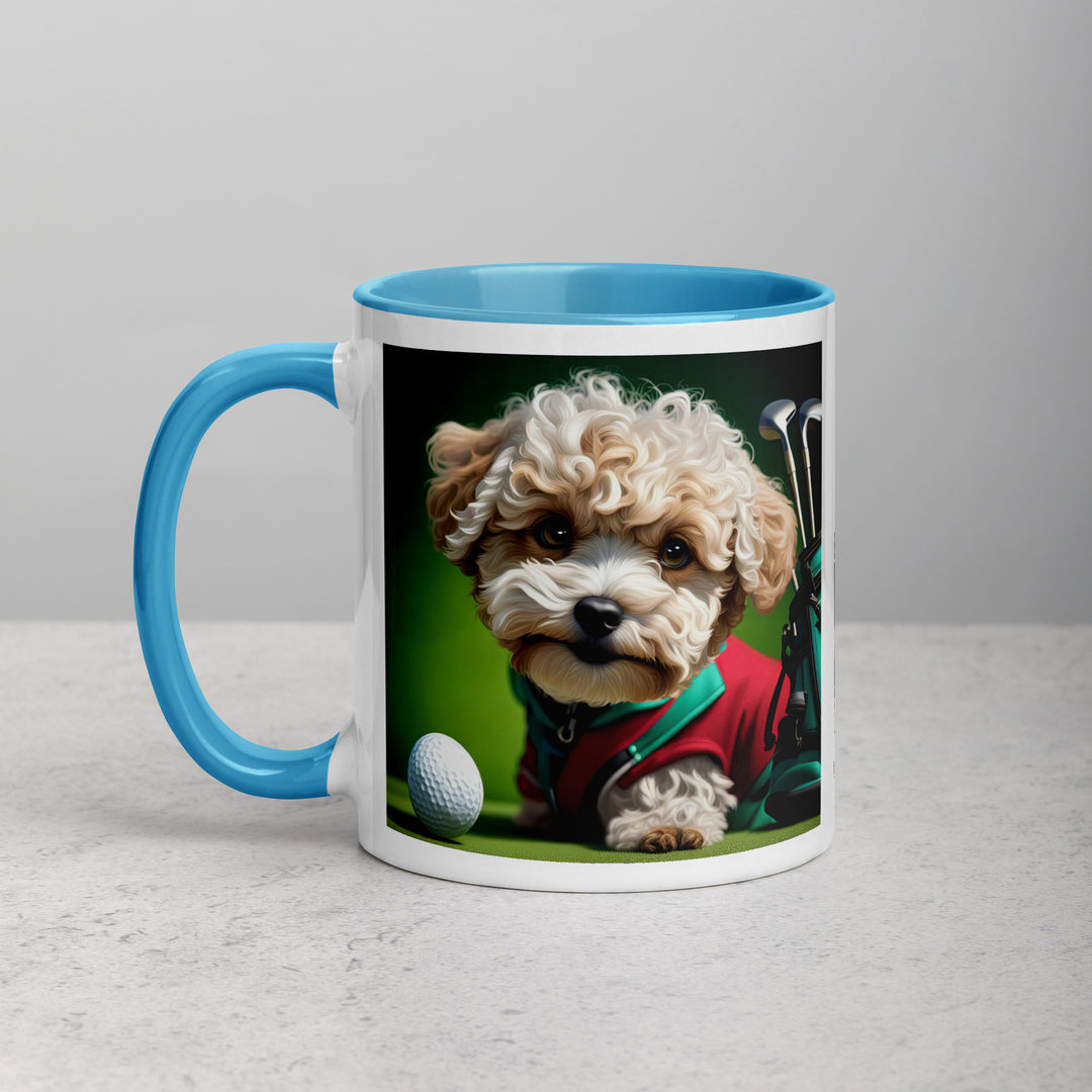 Maltipoo Golfer- Mug with Color Inside v9