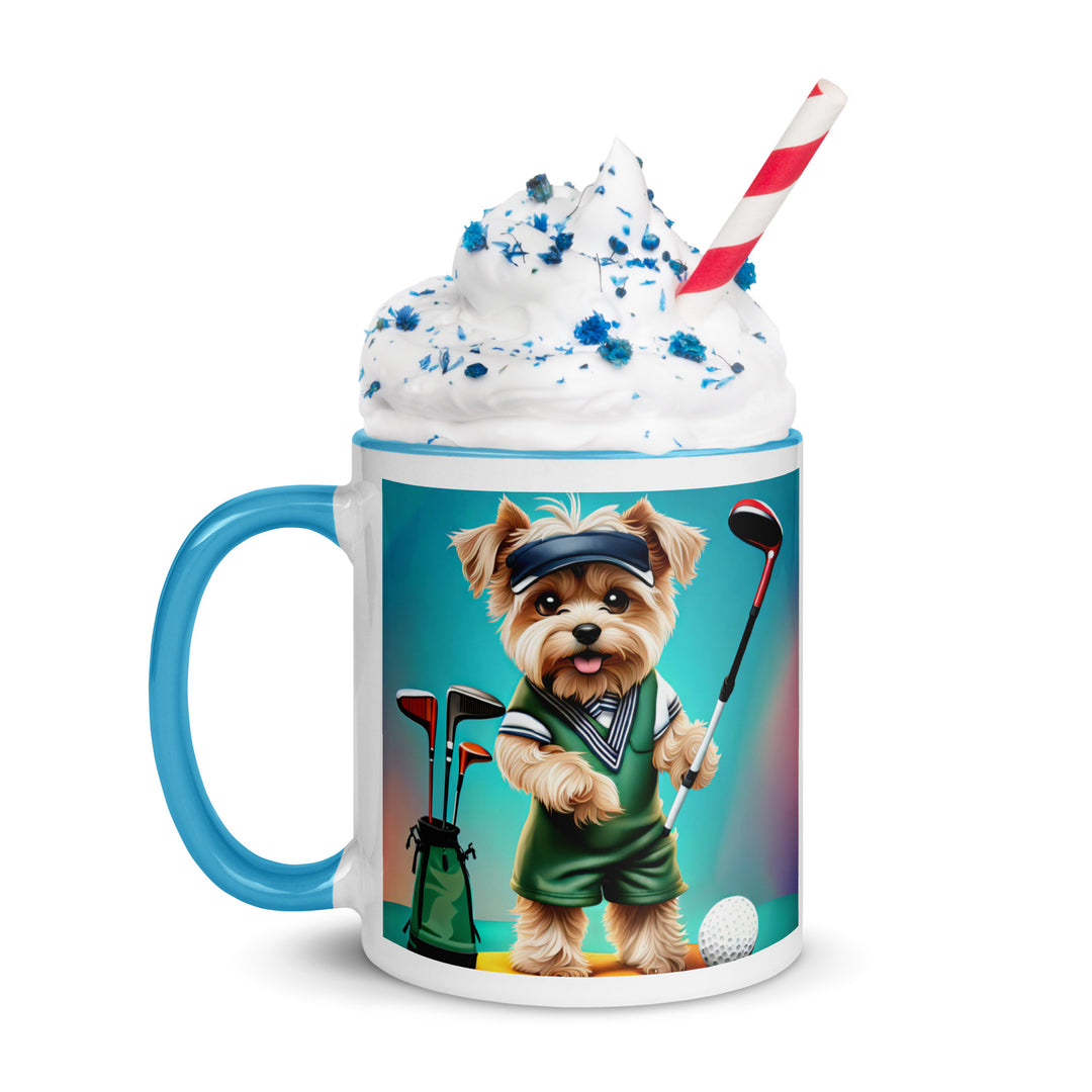 Morkie Golfer- Mug with Color Inside v3