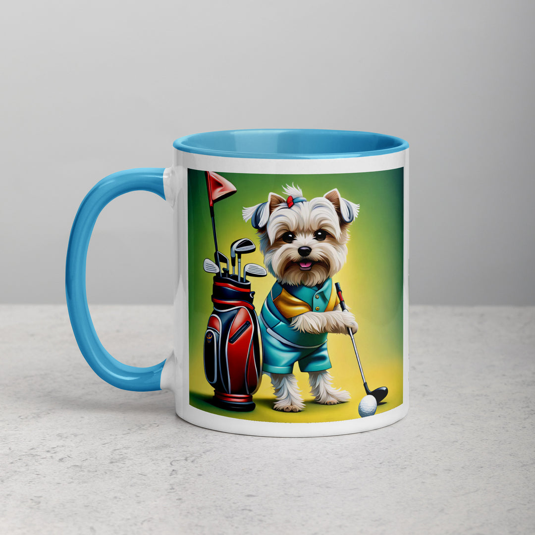 Morkie Golfer- Mug with Color Inside v4