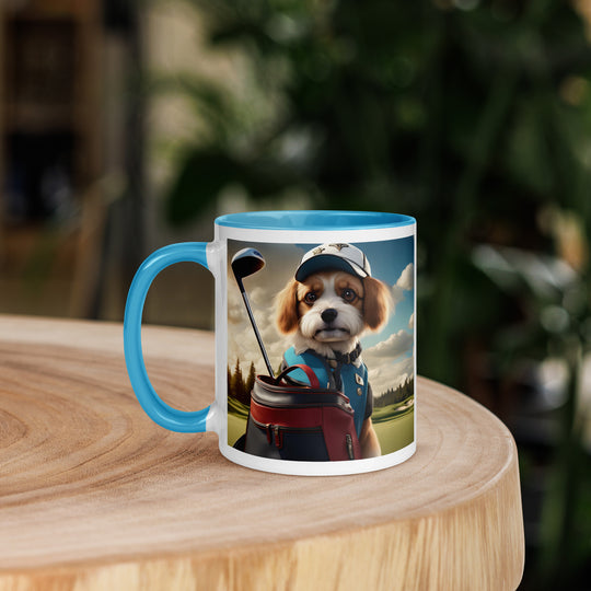 Pekapoo Golfer- Mug with Color Inside v4