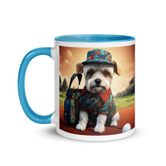 Pekapoo Golfer- Mug with Color Inside v5