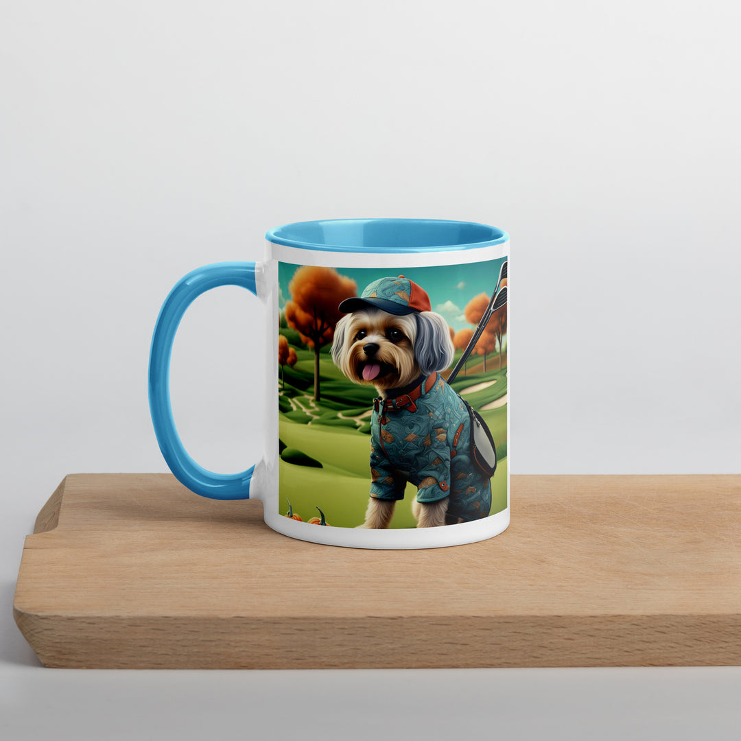 Pekapoo Golfer- Mug with Color Inside v8