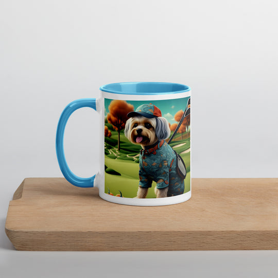 Pekapoo Golfer- Mug with Color Inside v8